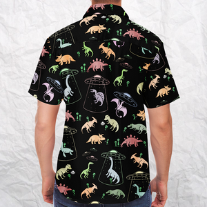 Personalized Dino Abduction Button-Up Shirt