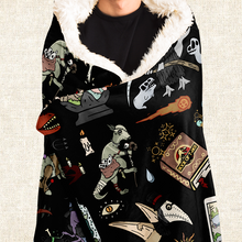 Load image into Gallery viewer, Personalized Dinoccult Hooded Blanket
