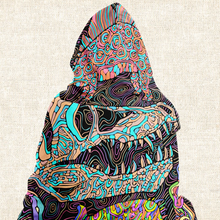 Load image into Gallery viewer, Personalized Trippy Dinos Hooded Blanket