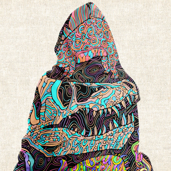 Personalized Trippy Dinos Hooded Blanket