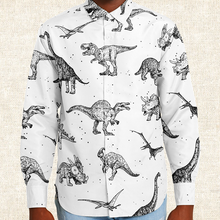 Load image into Gallery viewer, Personalized Dinoriffic Long Sleeve Button Shirt