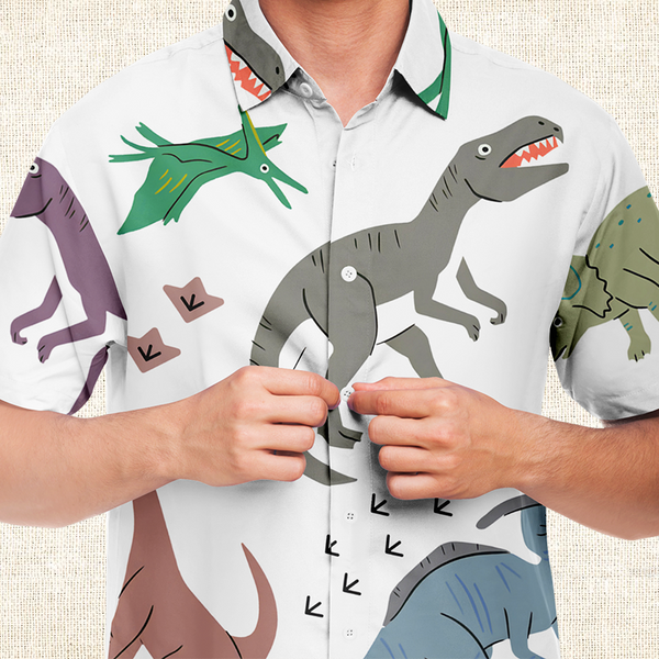 Personalized Gentle Dinos Button-Up Shirt