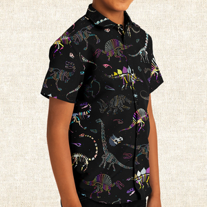 Personalized Fossil Fling Youth Button-Up Shirt