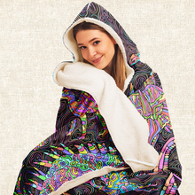 Load image into Gallery viewer, Personalized Trippy Dinos Hooded Blanket