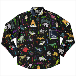Personalized Dinogeddon Long Sleeve Button Shirt