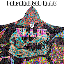 Load image into Gallery viewer, Personalized Trippy Dinos Hooded Blanket