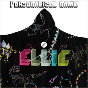 Personalized Fossil Fling Hooded Blanket