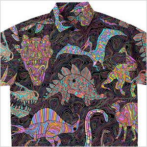 Personalized Trippy Dinos Button-Up Shirt