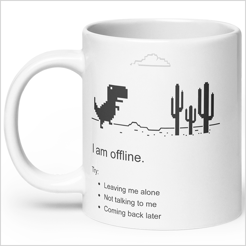 Personalized Offline Dino XL Mug