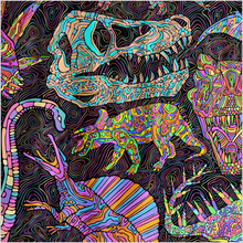 Load image into Gallery viewer, Personalized Trippy Dinos Hooded Blanket