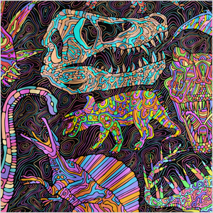 Personalized Trippy Dinos Hooded Blanket