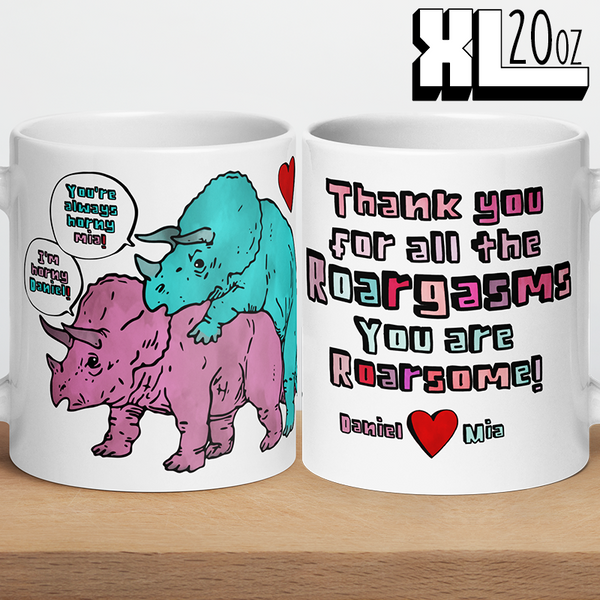 Personalized Horny Roargasms XL Mug