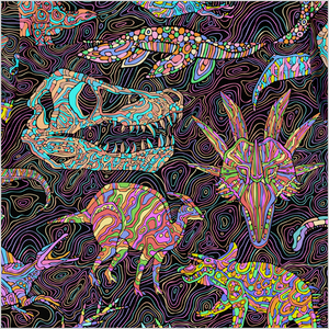 Personalized Trippy Dinos Button-Up Shirt