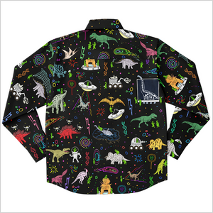 Personalized Dinogeddon Long Sleeve Button Shirt