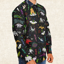 Load image into Gallery viewer, Personalized Dinogeddon Long Sleeve Button Shirt