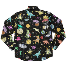 Load image into Gallery viewer, Personalized Interstellar Dinos Long Sleeve Button Shirt