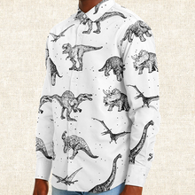 Load image into Gallery viewer, Personalized Dinoriffic Long Sleeve Button Shirt