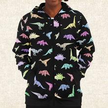 Load image into Gallery viewer, Personalized Dinorigami Zip-Up Hoodie