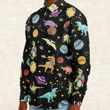 Load image into Gallery viewer, Personalized Interstellar Dinos Long Sleeve Button Shirt