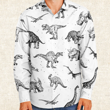 Load image into Gallery viewer, Personalized Dinoriffic Long Sleeve Button Shirt
