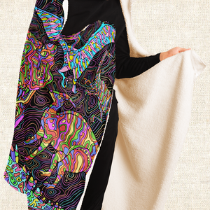 Personalized Trippy Dinos Hooded Blanket