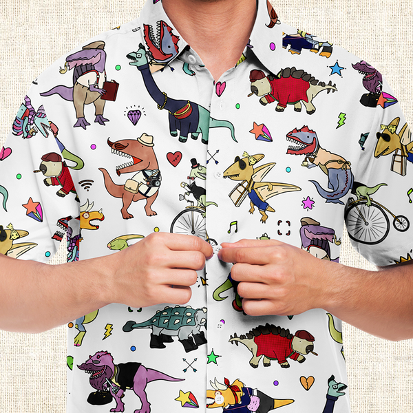 Personalized Dino Swag Button-Up Shirt