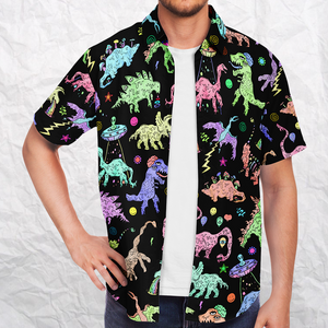 Personalized Dope Dinos Button-Up Shirt