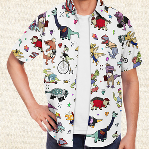 Personalized Dino Swag Button-Up Shirt