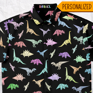Personalized Dinorigami Button-Up Shirt