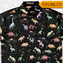 Load image into Gallery viewer, Personalized Dino Abduction Button-Up Shirt