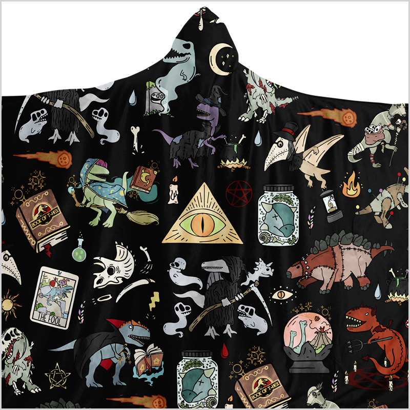 Personalized Dinoccult Hooded Blanket