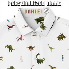 Load image into Gallery viewer, Personalized Jurassic Pixels Button-Up Shirt