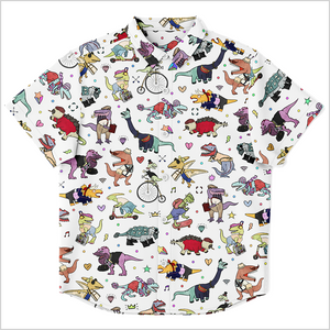 Personalized Dino Swag Youth Button-Up Shirt