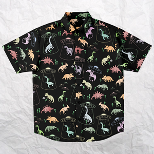 Personalized Dino Abduction Button-Up Shirt