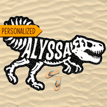 Load image into Gallery viewer, Personalized Tyrant Fossil Beach Towel
