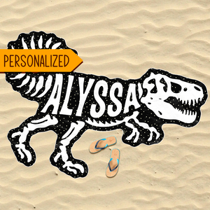 Personalized Tyrant Fossil Beach Towel