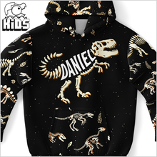 Load image into Gallery viewer, Personalized Name-O-Saurus Youth Hoodie