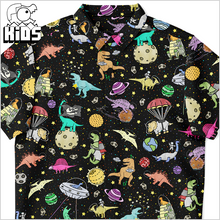 Load image into Gallery viewer, Personalized Interstellar Dinos Youth Button-Up Shirt