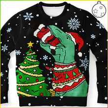 Load image into Gallery viewer, Personalized X-Mas Meal Ugly Christmas Sweatshirt (W/ Knit Texture Effect)