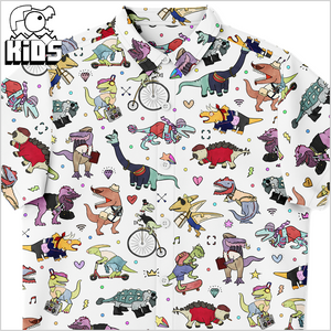 Personalized Dino Swag Youth Button-Up Shirt