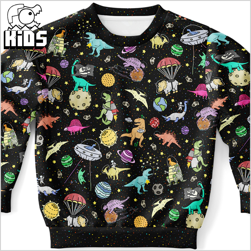 Personalized Interstellar Dinos Youth Sweatshirt