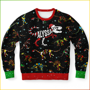 Personalized Jingle Bones Ugly Christmas Sweatshirt (W/ Knit Texture Effect)