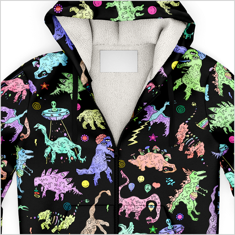 Personalized Dope Dinos Zip-Up Hoodie