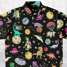 Load image into Gallery viewer, Personalized Interstellar Dinos Button-Up Shirt