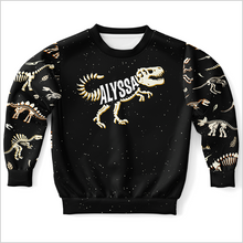 Load image into Gallery viewer, Personalized Name-O-Saurus Youth Sweatshirt