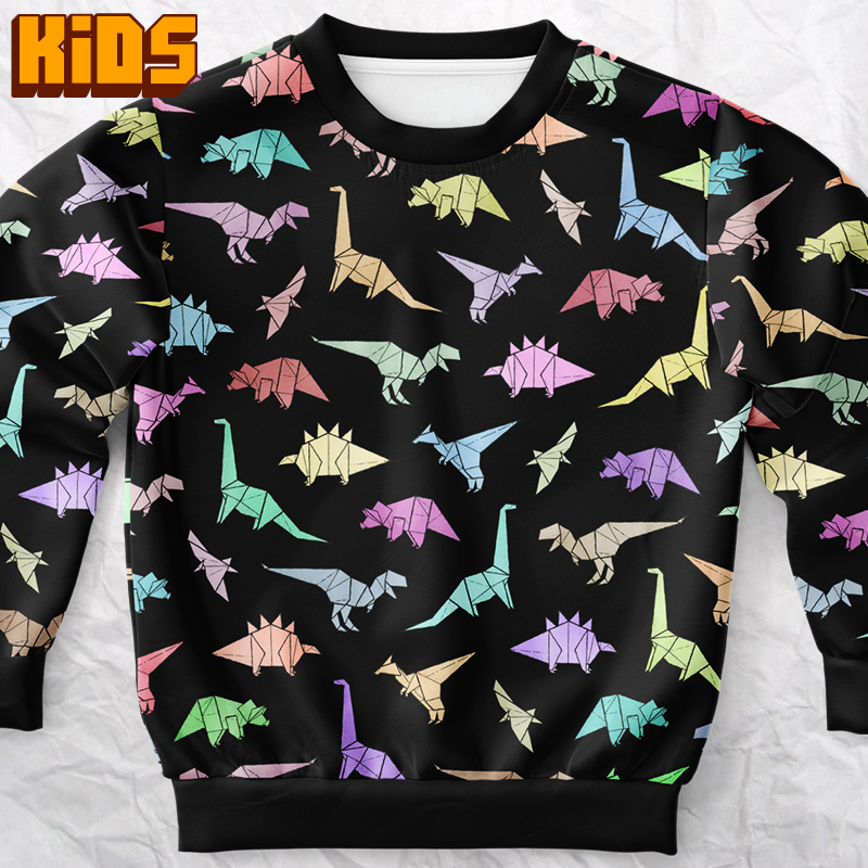 Personalized Dinorigami Youth Sweatshirt