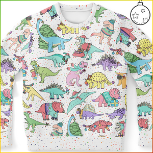Personalized Jolly Dinos Christmas Sweatshirt
