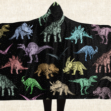 Load image into Gallery viewer, Personalized Dinotastic Hooded Blanket