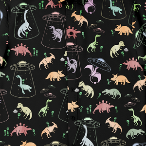Personalized Dino Abduction Button-Up Shirt