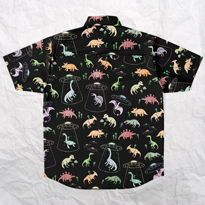 Personalized Dino Abduction Button-Up Shirt